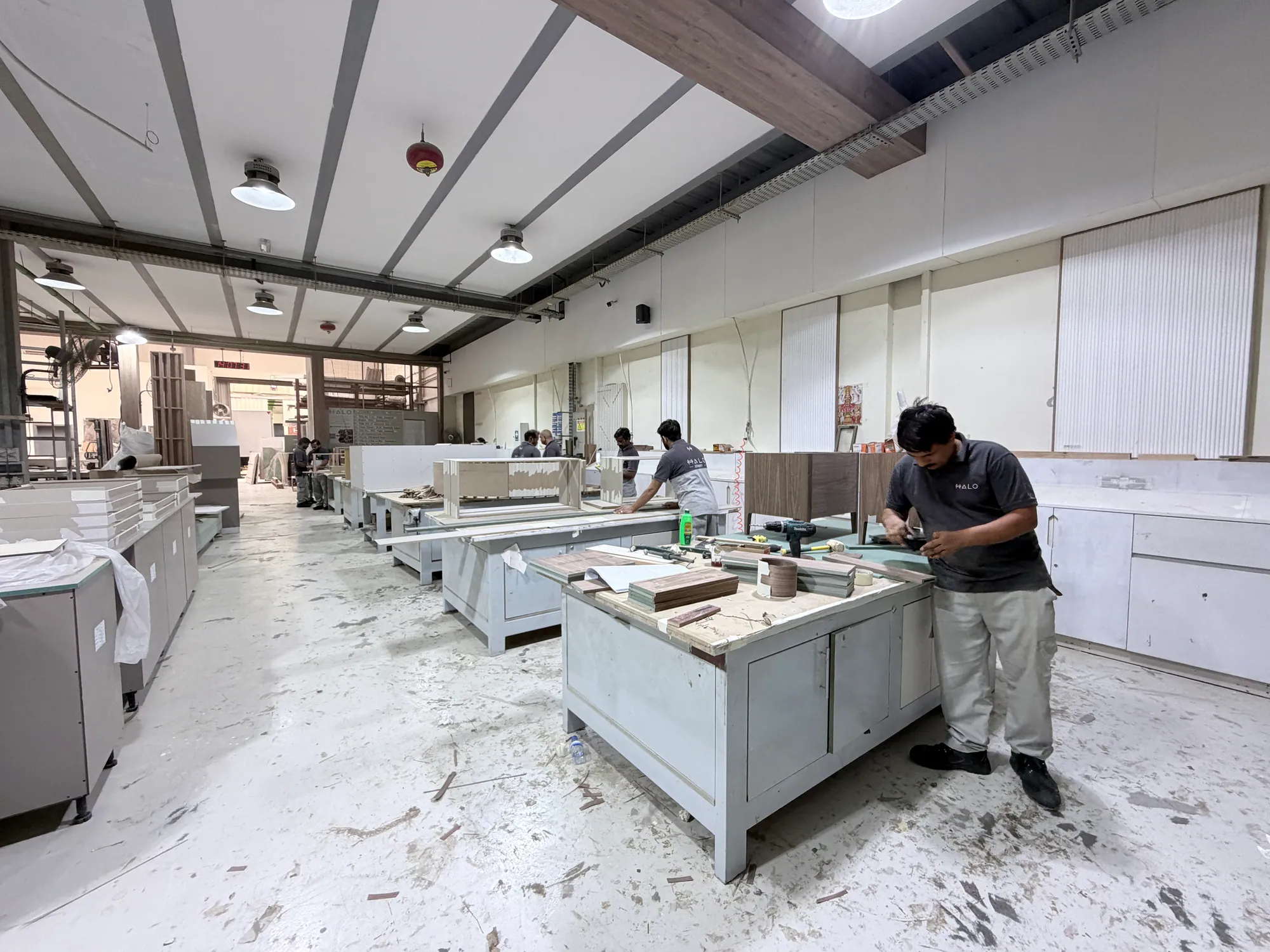 Joinery.ae's in-house joinery facility in Al Quoz, Dubai