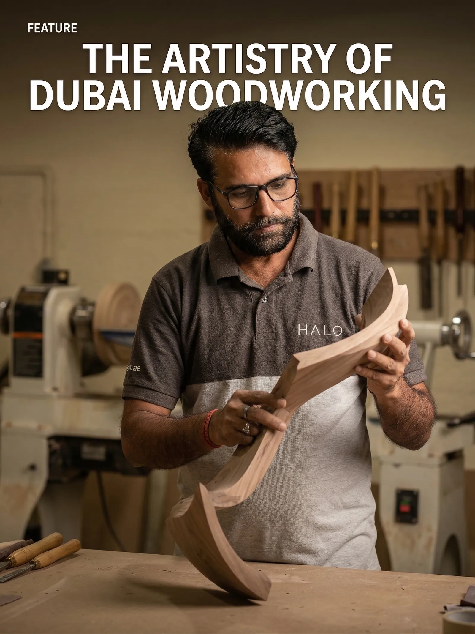 Joinery.ae craftsman at work — Veneer pressing