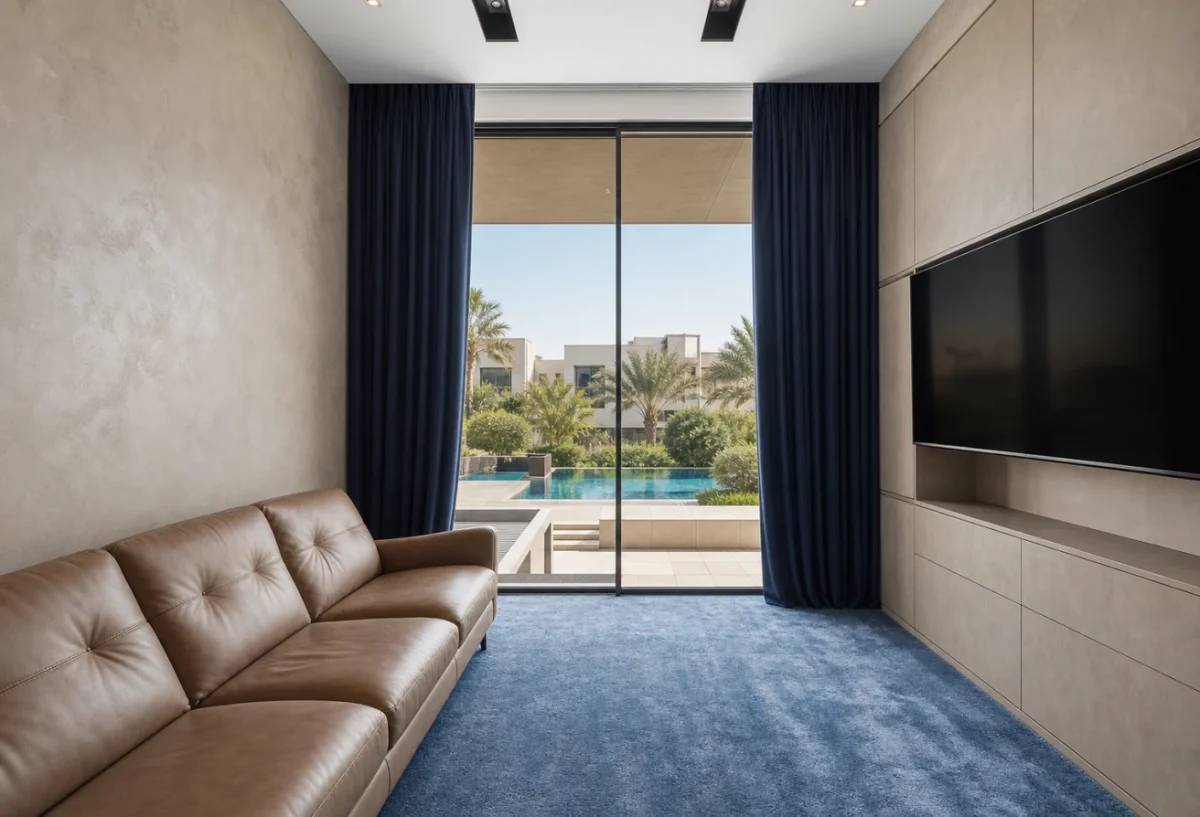 Marmorino Villa Media Room — bespoke tv units by Joinery.ae, Dubai