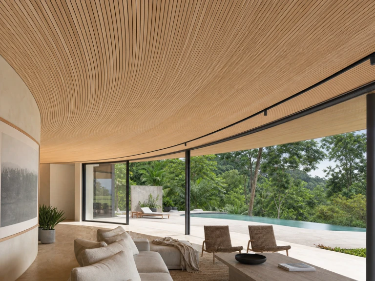 Curved Ceiling — bespoke wood ceilings by Joinery.ae, Dubai