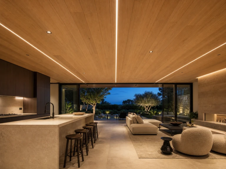 Integrated Light Ceiling — bespoke wood ceilings by Joinery.ae, Dubai